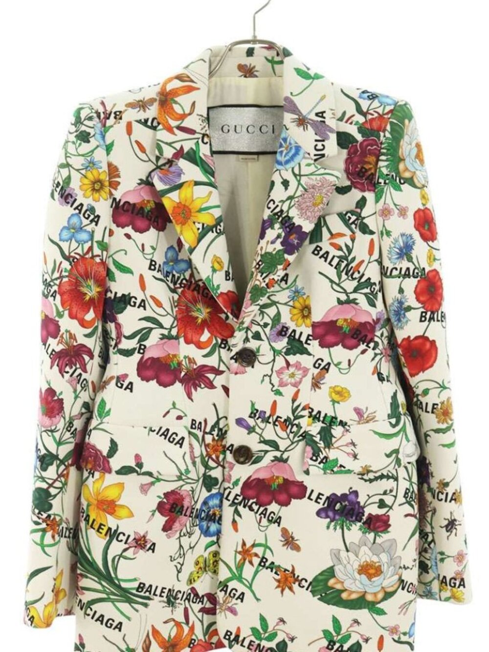 Gucci Floral Logo Print Tailored Jacket 44